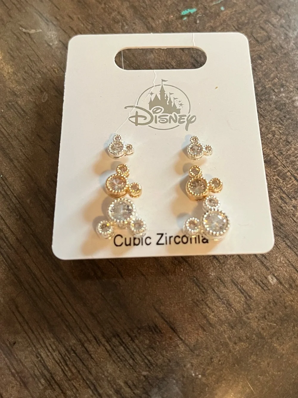 Disney 2025 Disney Parks Mickey Icon Cubic Zirconia Earrings - Gold & Silver